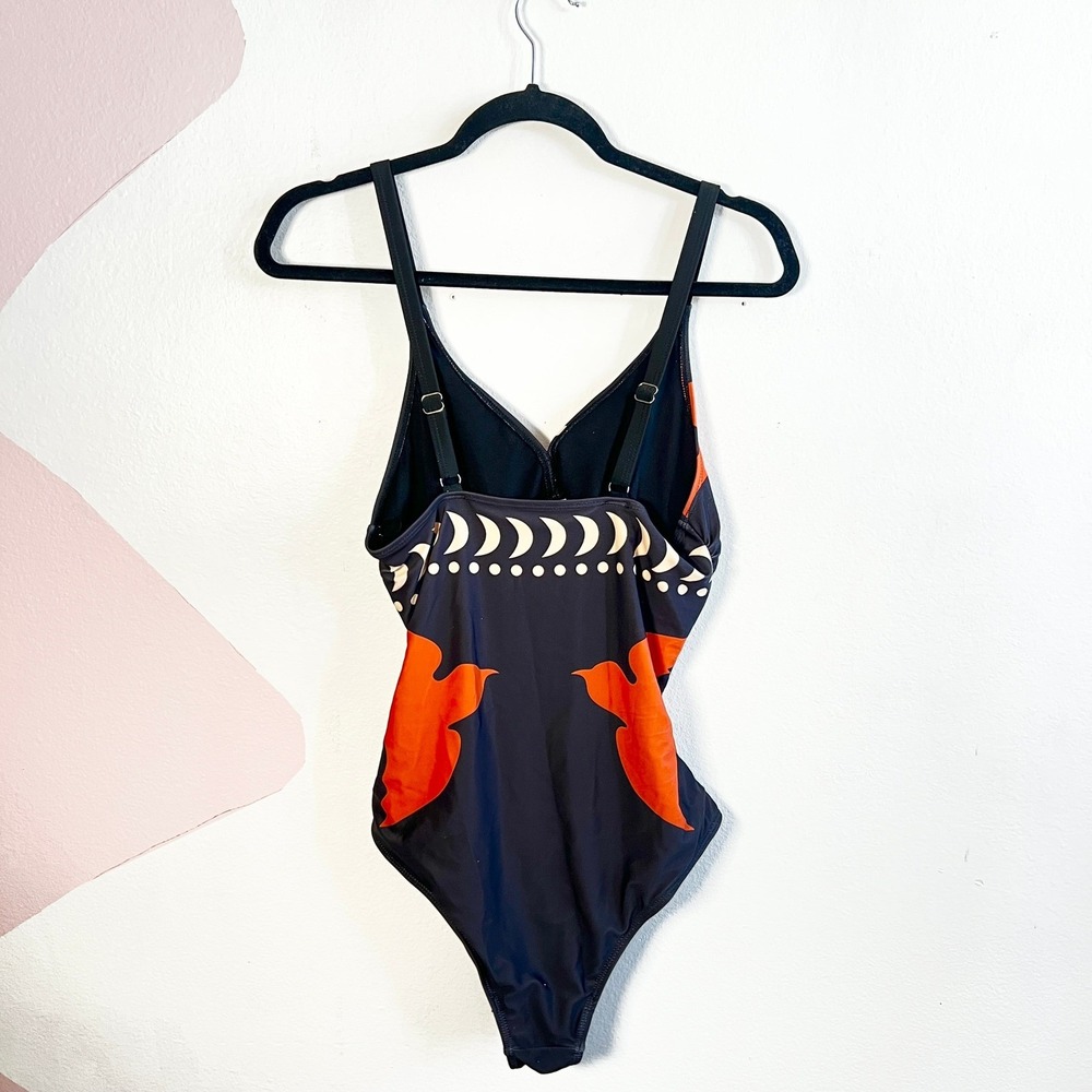 Commense‎ One Piece Swimsuit Bird Print Sz Large NWT - Picture 3 of 4